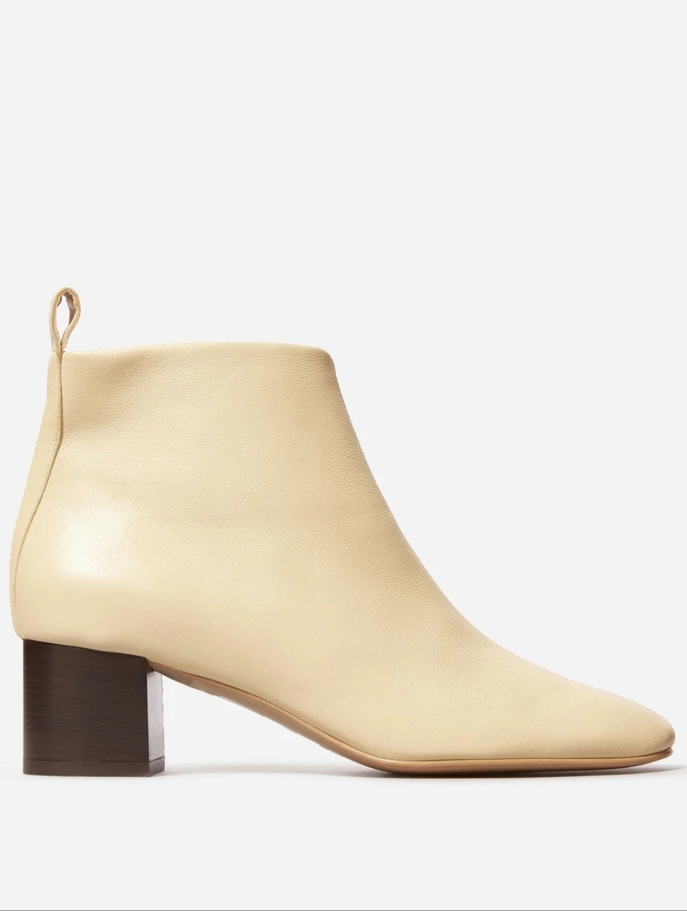 Everlane Italian Leather Cream Day Boots